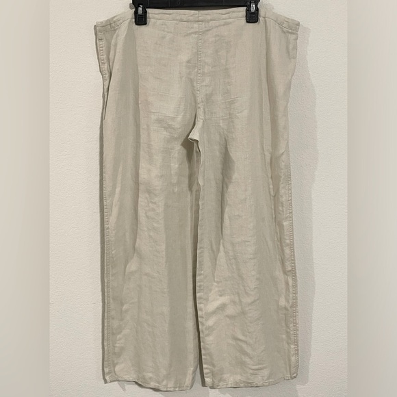 Venus Women Linen Pants Large Tan Khaki Coastal Grandma Preppy  Contemporary - Picture 5 of 14